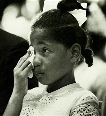 (CIVIL RIGHTS.) [EVERS, MEDGAR.] SCHULKE, FLIP. Reena Evers at her Fathers Funeral.